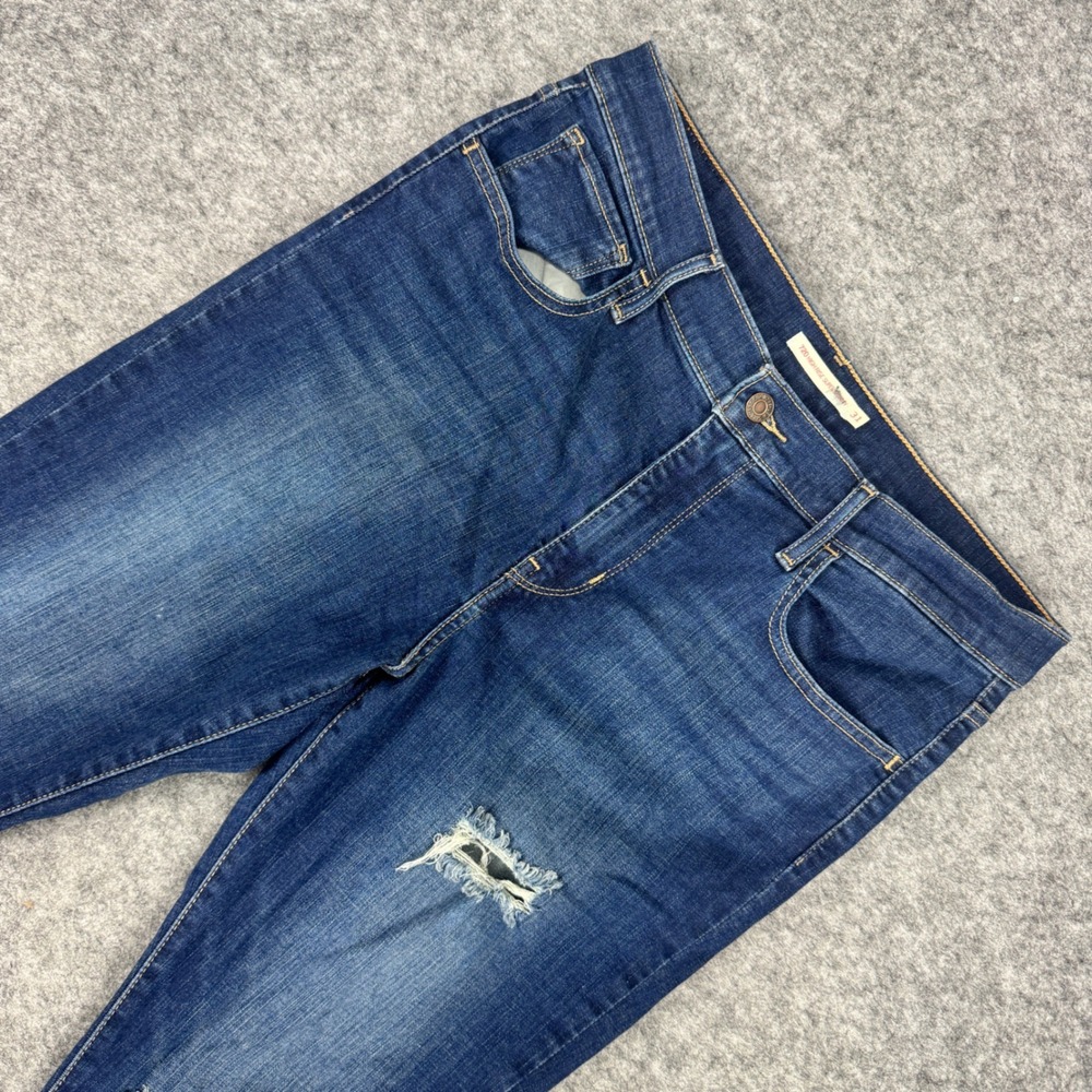 Levis 720 High Rise Super Skinny Jeans Womens 31x30 Dark Wash Distressed